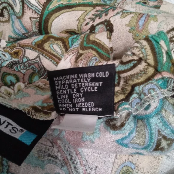 Requirements Paisley A-Line Skirt in Teal, Blush & Cream - Size 16 - Picture 6 of 6